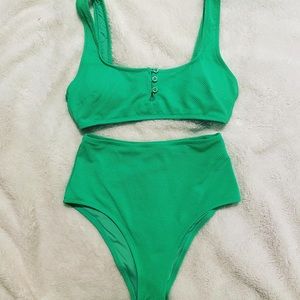 Aerie green high waisted bikini